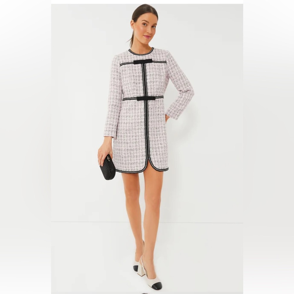 Tuckernuck POMANDER PLACE Pink Bow Tweed Brigitta Dress